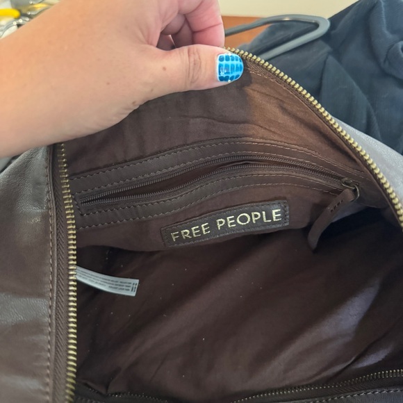 Free People Idle Leather Slouchy Sling Bag Espresso - Picture 4 of 8